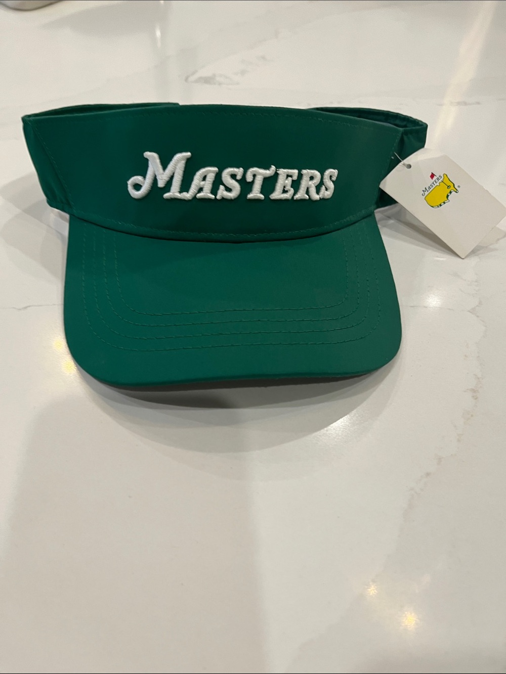 Masters Green Golf Visor with White Embroidered Logo